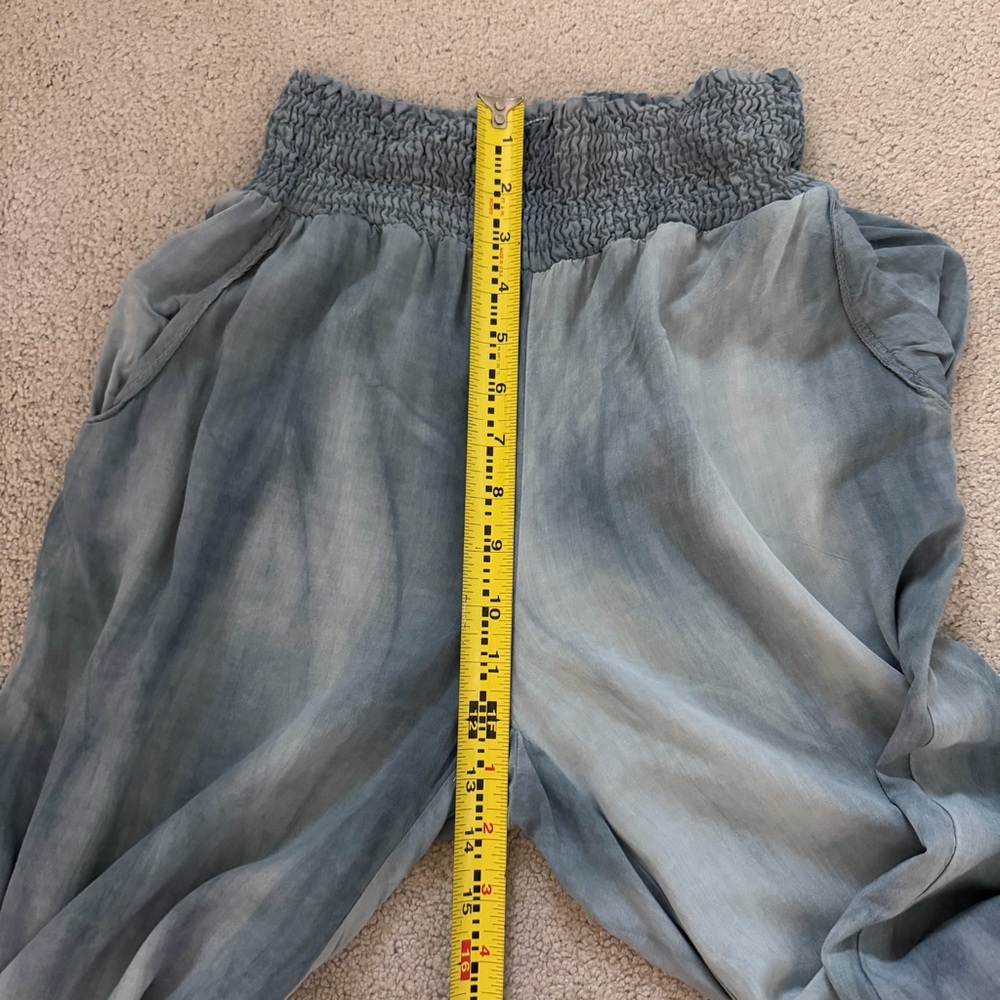 Final Touch Blue Tie-Dye Wide Leg Palazzo Pants Smocked Waist Boho Small USA - Picture 9 of 9